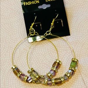 Handmade beaded hoop earrings